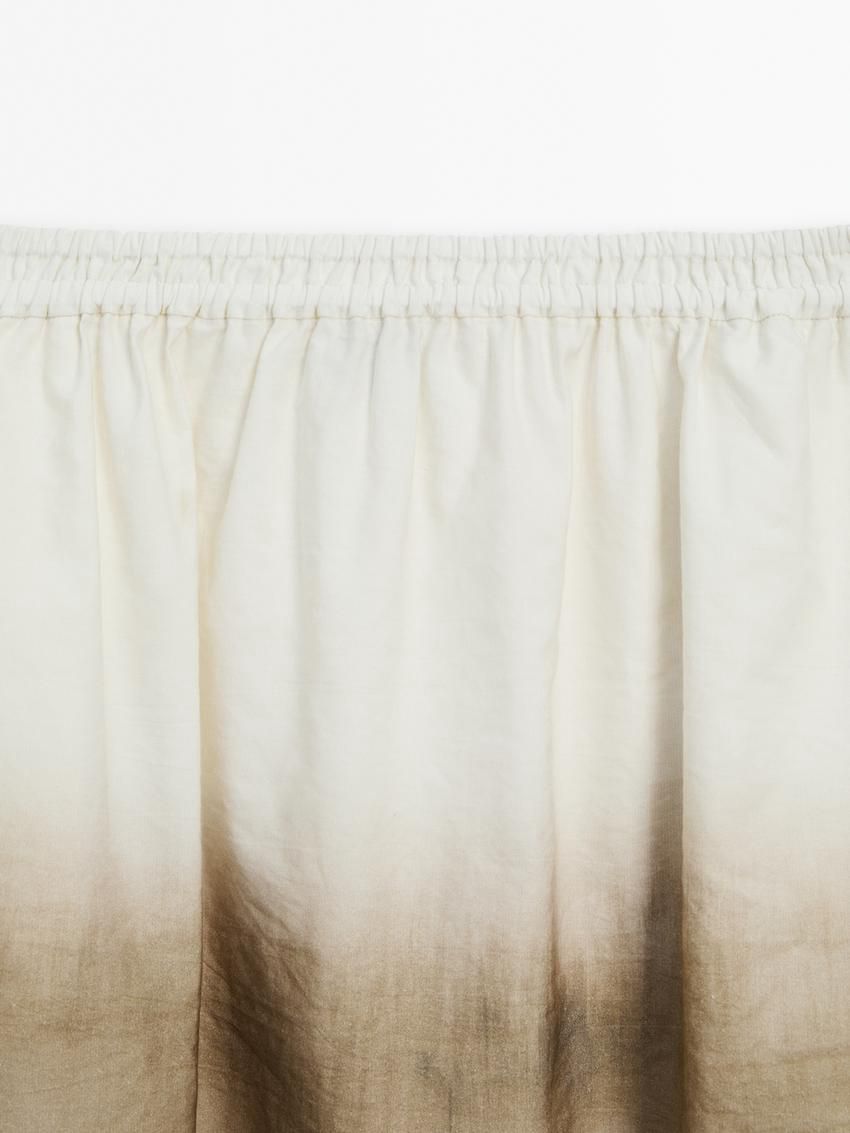 Massimo Dutti Ombré Printed Midi Women Skirts Cream / Khaki / Black | US-KX5017642