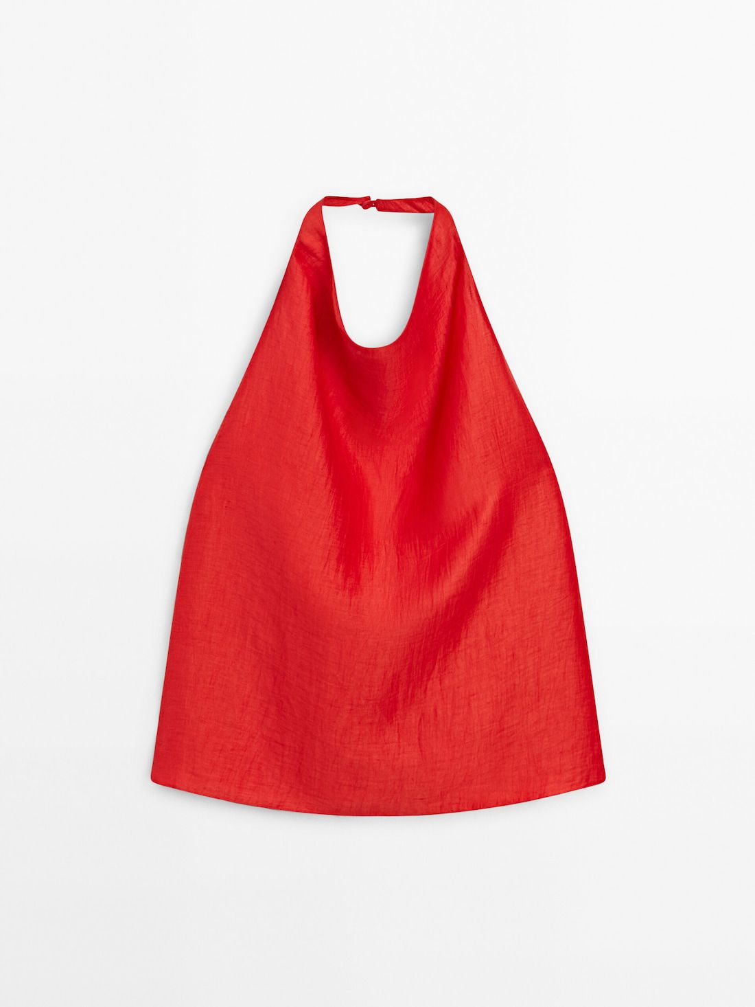 Massimo Dutti Open Back Halter Women Top Red | US-LQ7954032