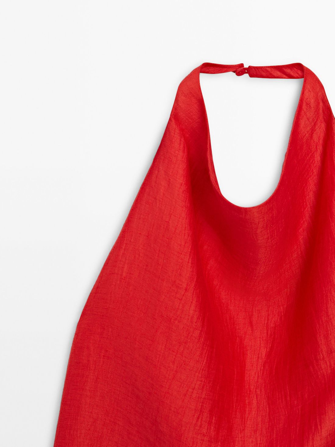 Massimo Dutti Open Back Halter Women Top Red | US-LQ7954032