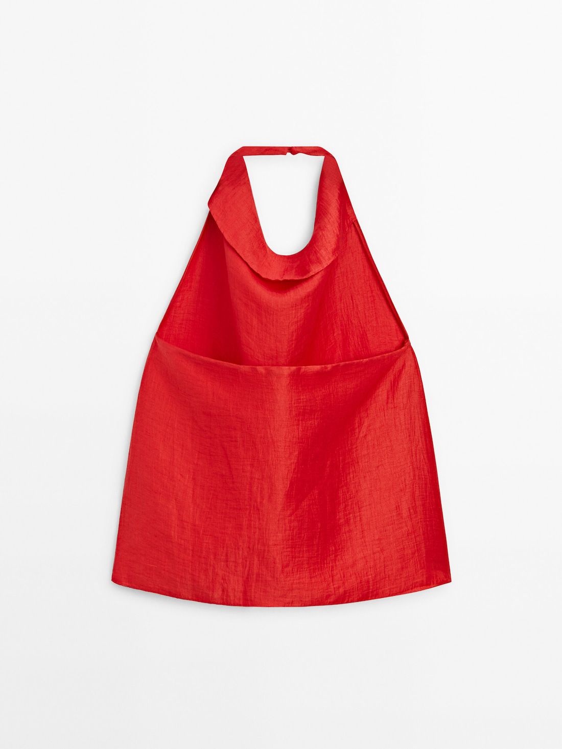 Massimo Dutti Open Back Halter Women Top Red | US-LQ7954032