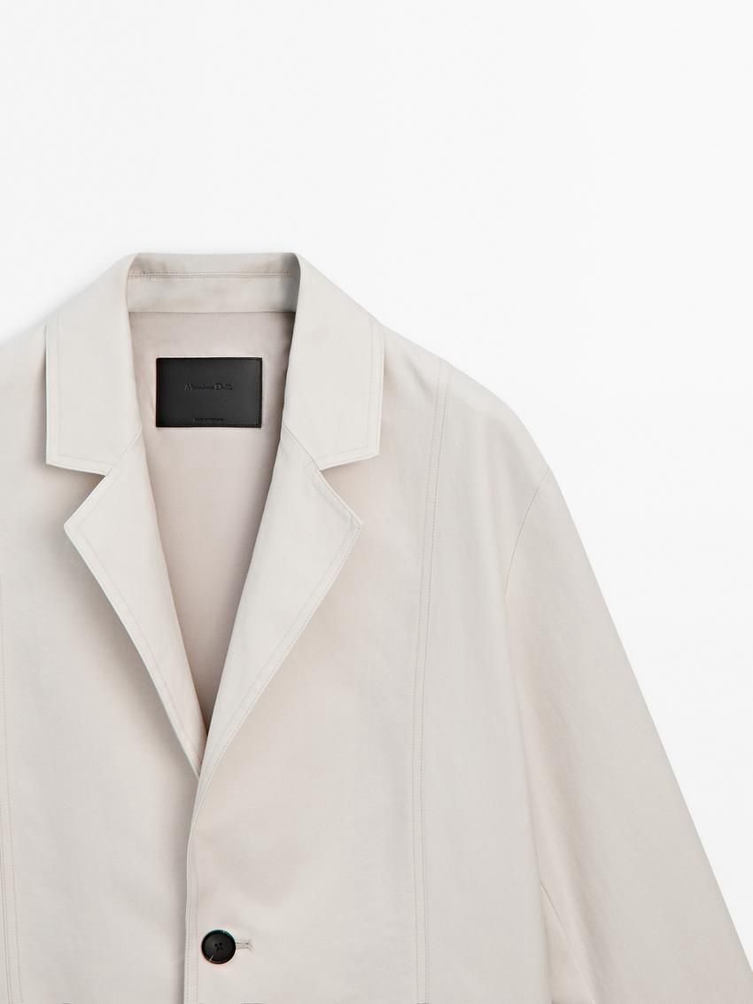 Massimo Dutti Oversize With Contrast Buttons Women Blazer Cream | US-OF8361925