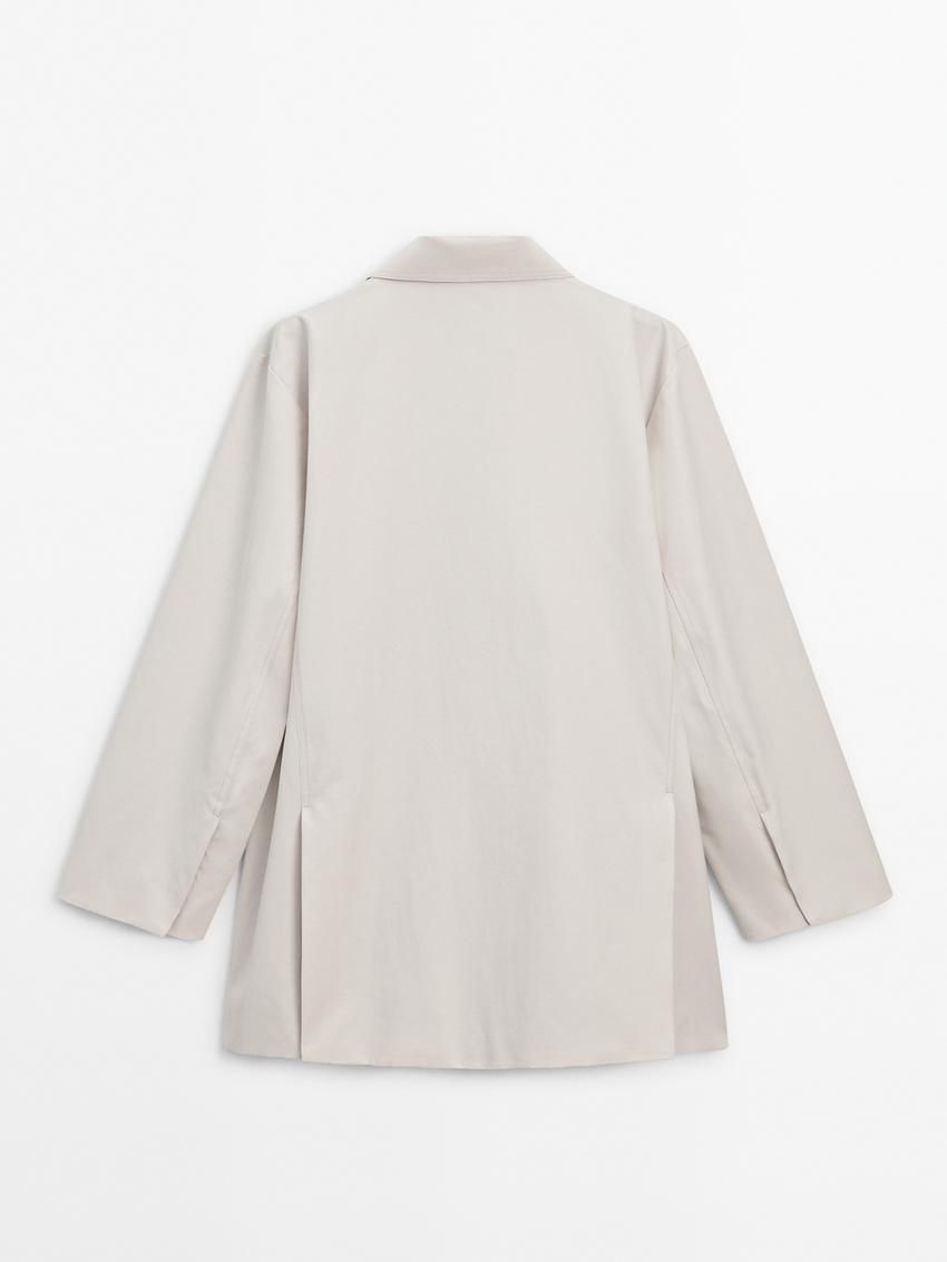 Massimo Dutti Oversize With Contrast Buttons Women Blazer Cream | US-OF8361925