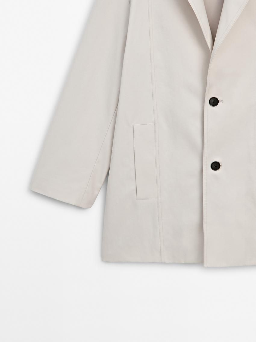 Massimo Dutti Oversize With Contrast Buttons Women Blazer Cream | US-OF8361925