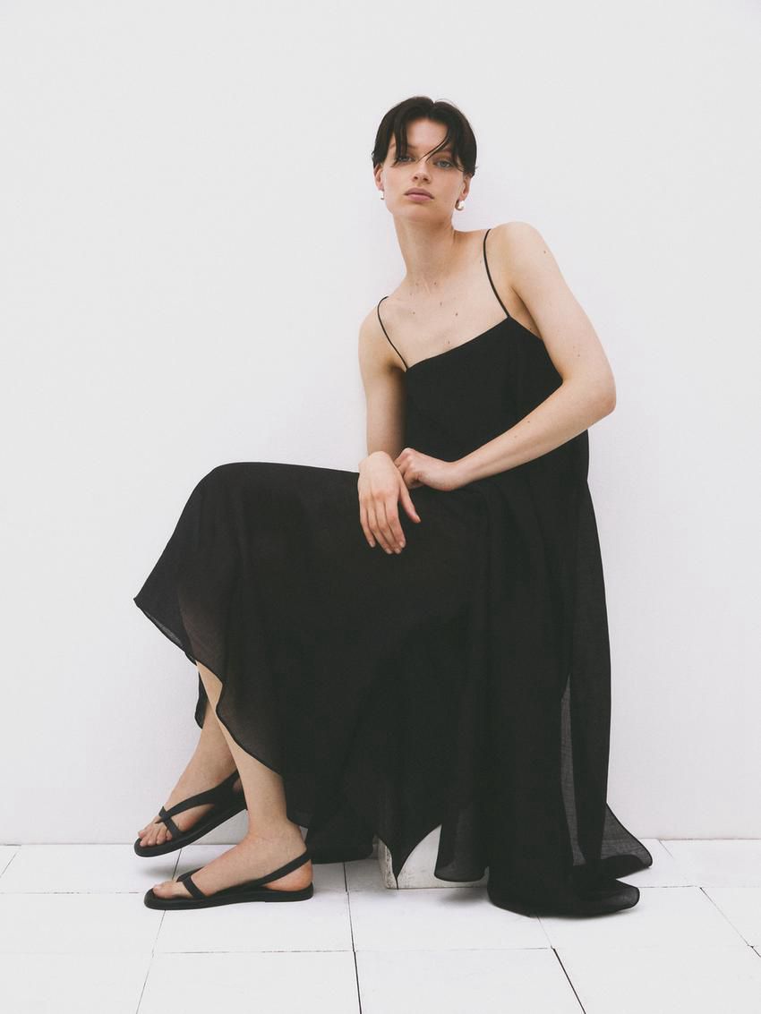 Massimo Dutti Padded Flat Women Sandals Black | US-QI2157698