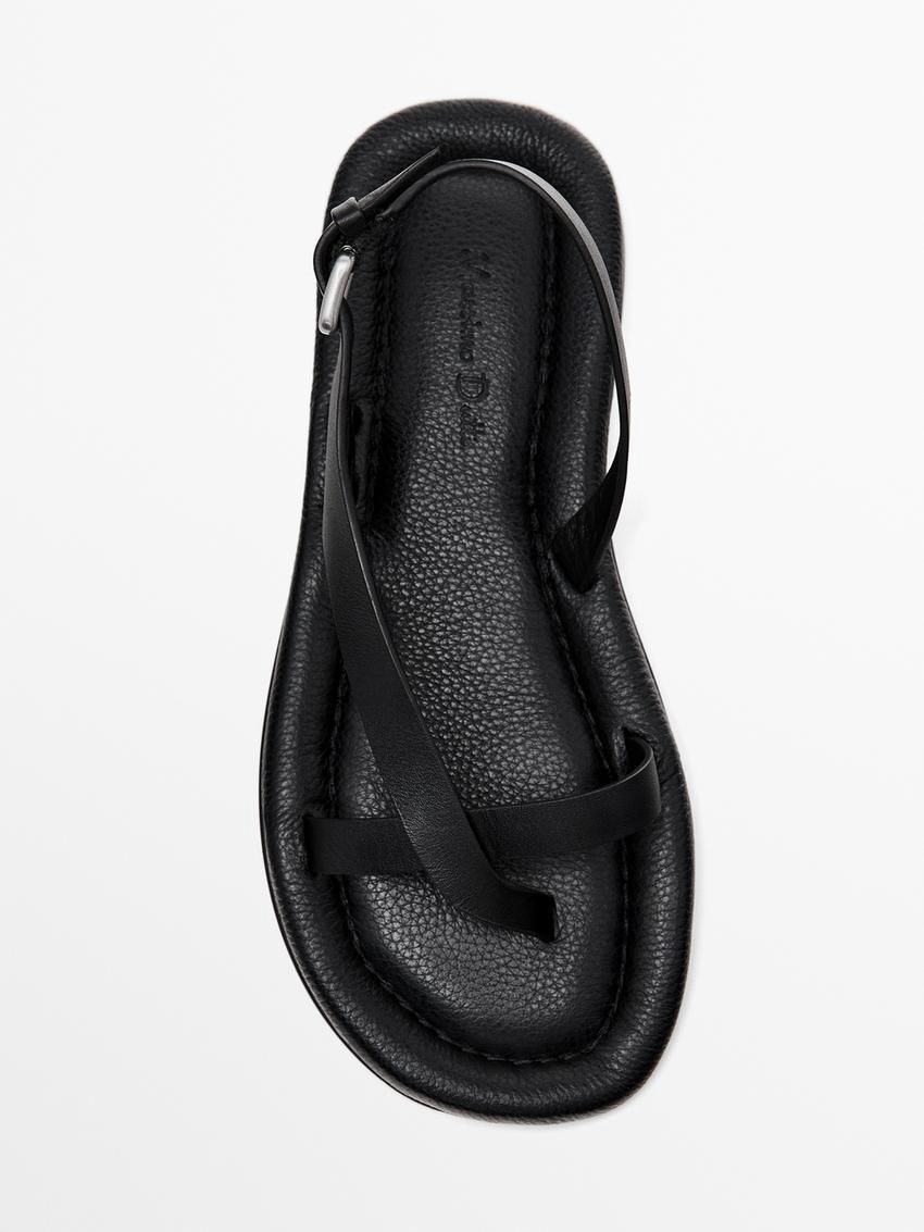 Massimo Dutti Padded Flat Women Sandals Black | US-QI2157698
