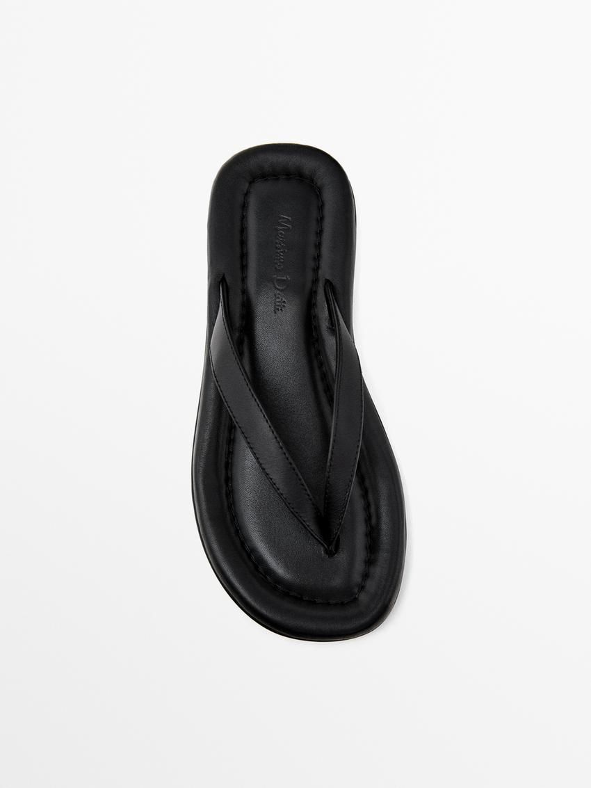 Massimo Dutti Padded Women Flip Flops Black | US-PC2486091