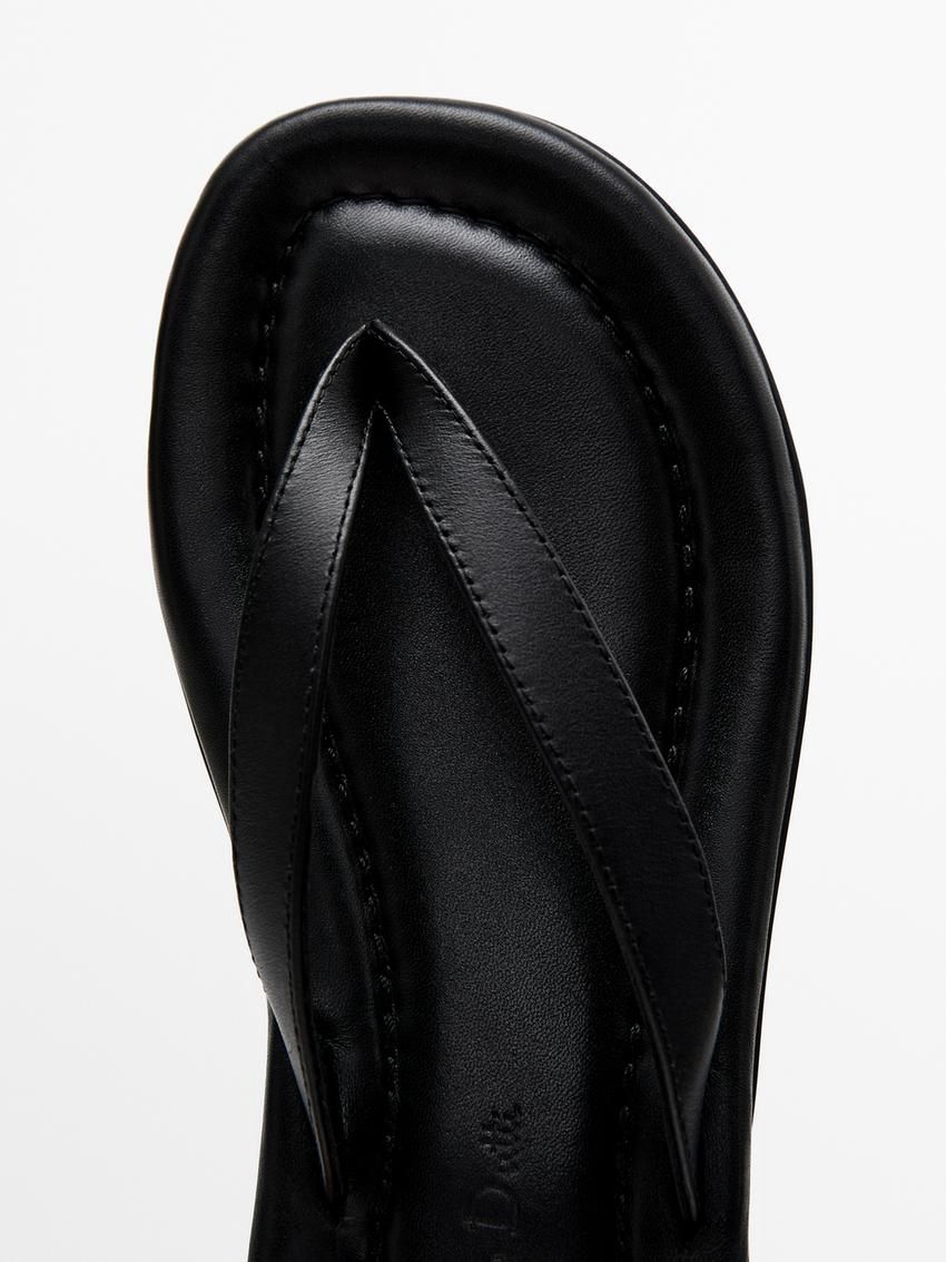 Massimo Dutti Padded Women Flip Flops Black | US-PC2486091
