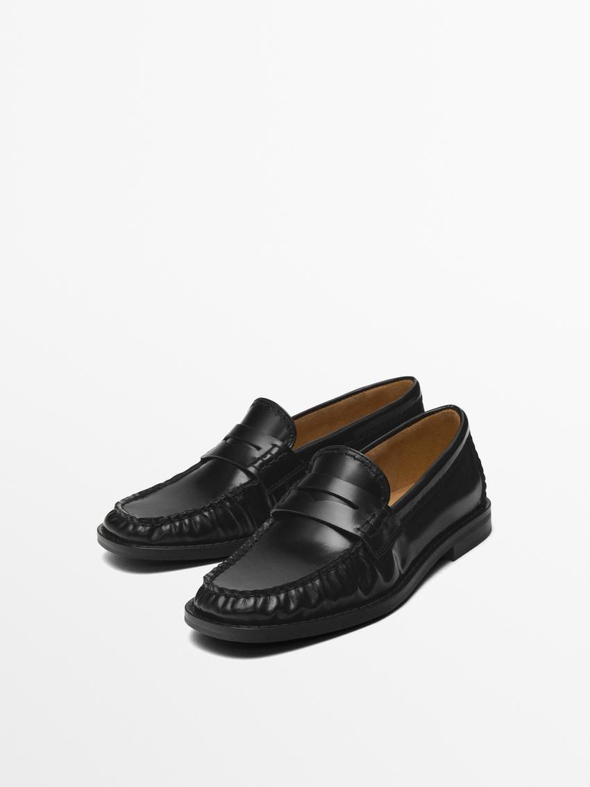 Massimo Dutti Penny Women Loafers Black | US-DV7925481
