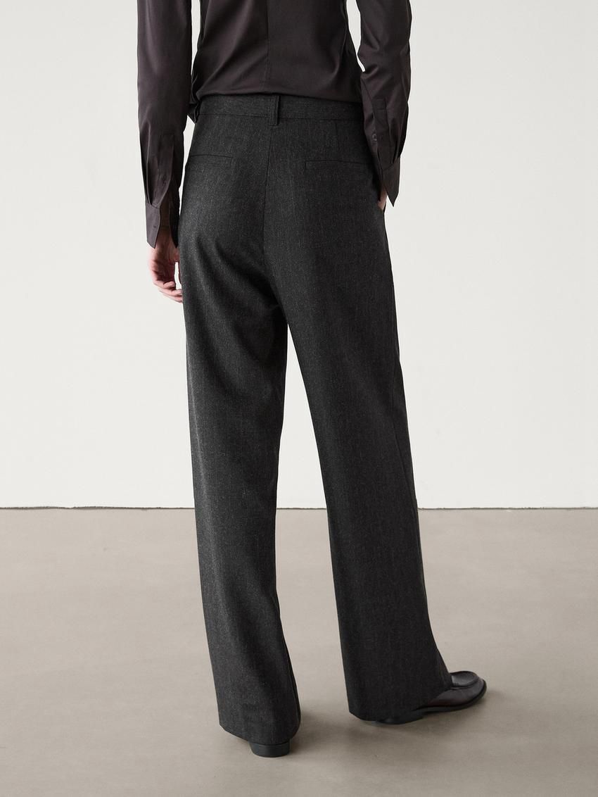 Massimo Dutti Pinstripe Women Trousers Black | US-KN3976185