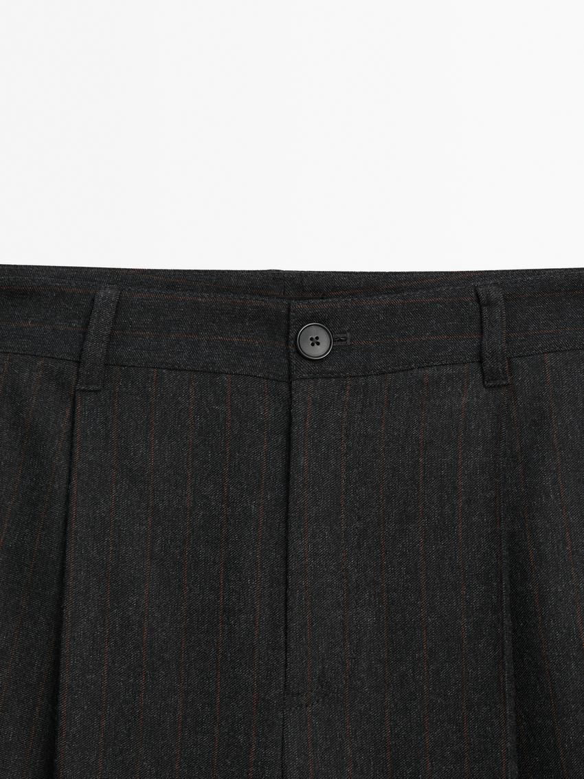 Massimo Dutti Pinstripe Women Trousers Black | US-KN3976185