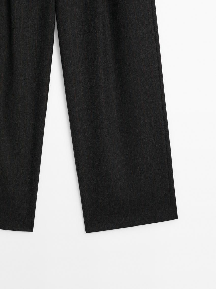 Massimo Dutti Pinstripe Women Trousers Black | US-KN3976185