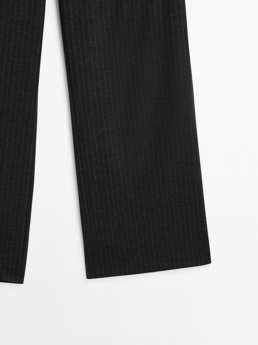 Massimo Dutti Pinstripe Women Trousers Dark Grey | US-LJ3249015
