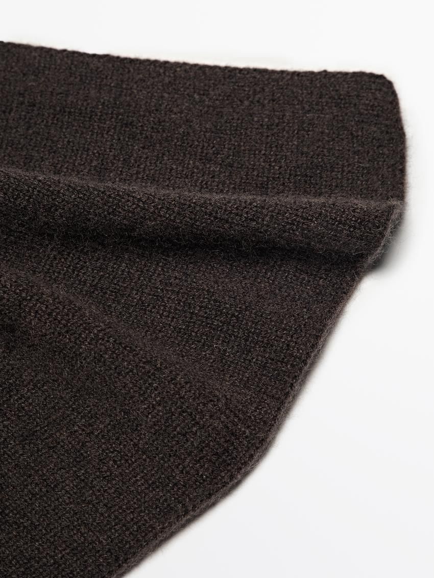 Massimo Dutti Plain Cashmere Women Scarf Dark Brown | US-ZT9583016