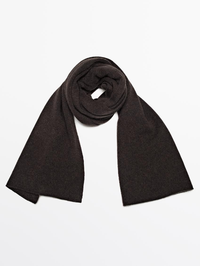 Massimo Dutti Plain Cashmere Women Scarf Dark Brown | US-ZT9583016