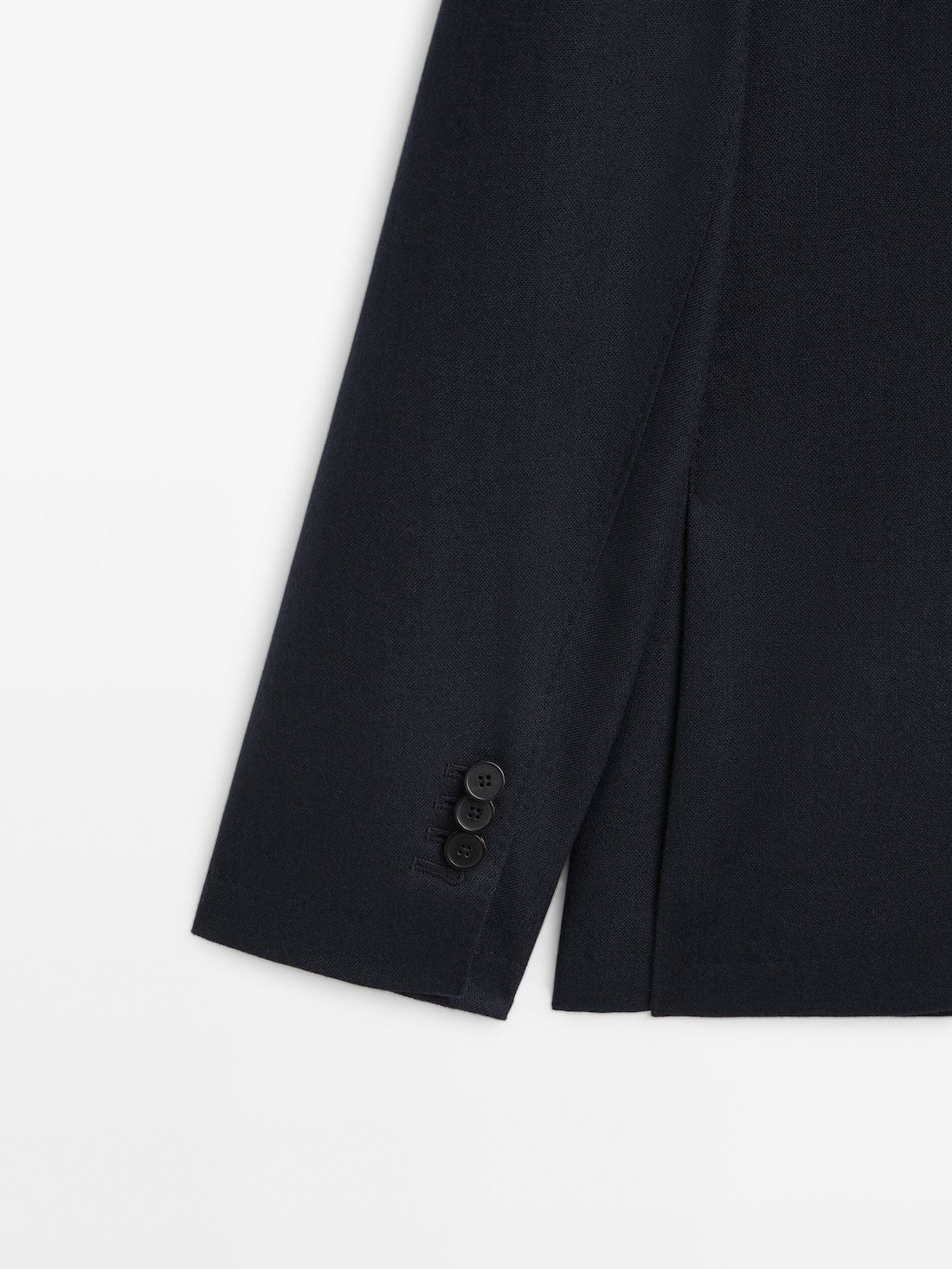 Massimo Dutti Plain Wool Men Blazer Navy | US-CG3728956