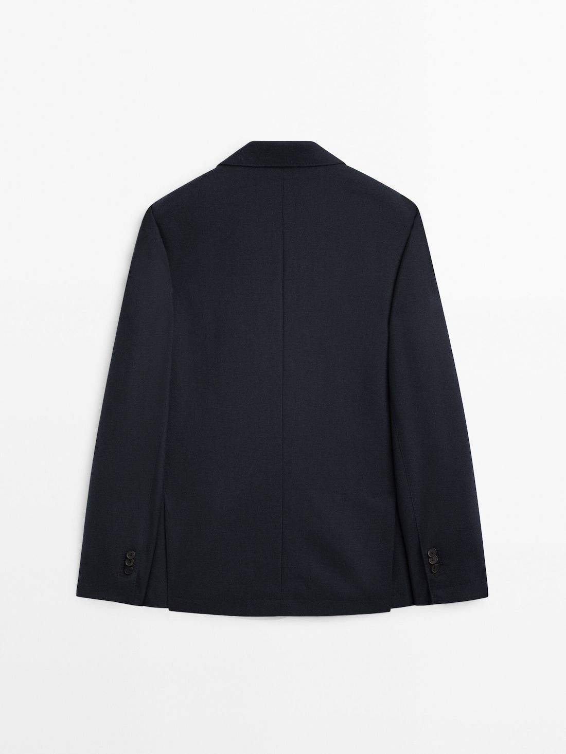 Massimo Dutti Plain Wool Men Blazer Navy | US-CG3728956
