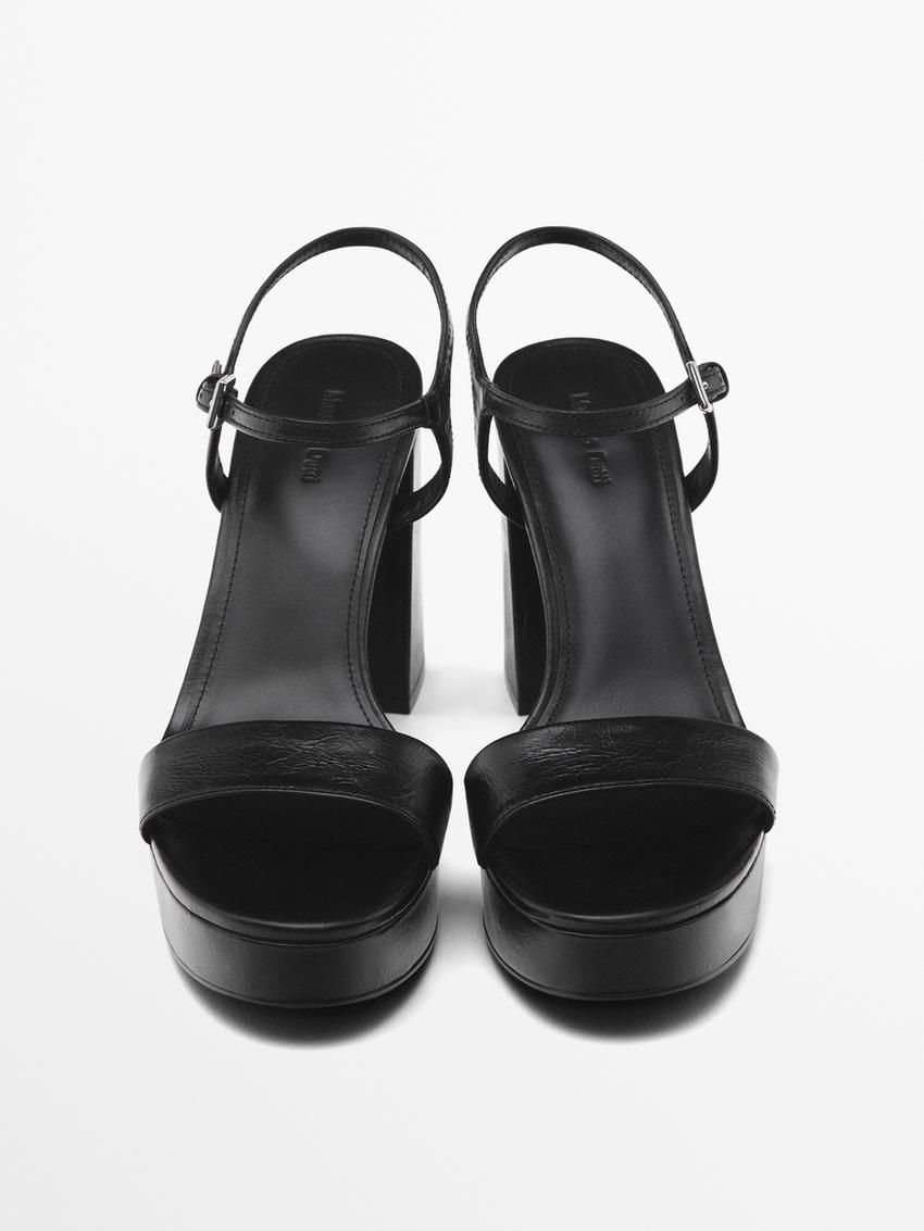 Massimo Dutti Platform Women Sandals Black | US-LS6982743