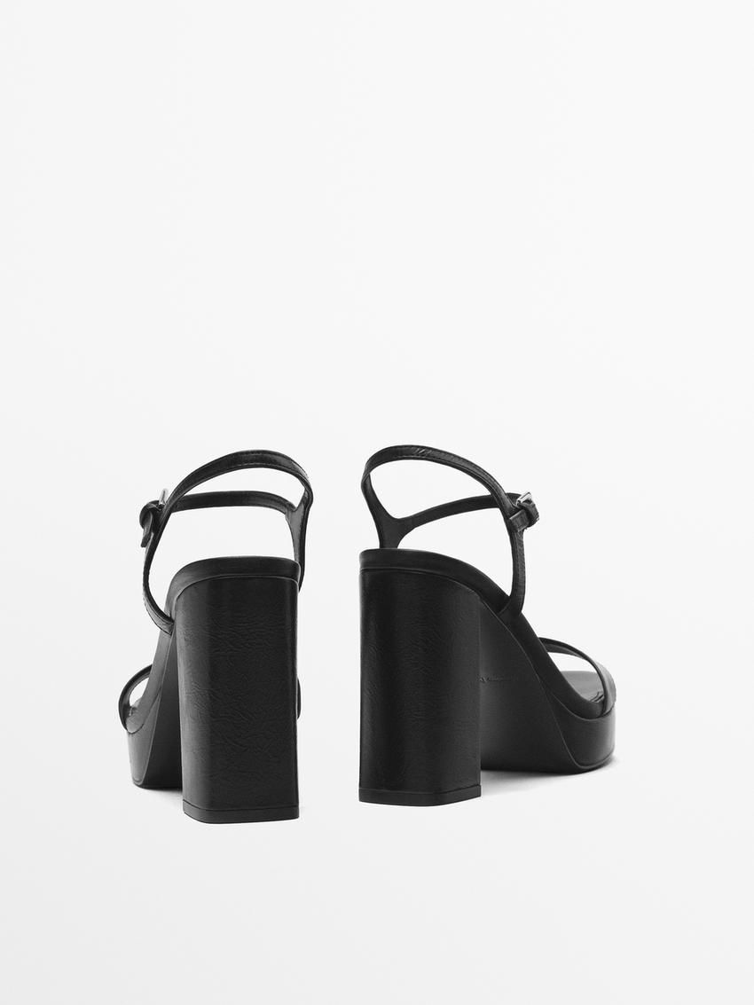 Massimo Dutti Platform Women Sandals Black | US-LS6982743