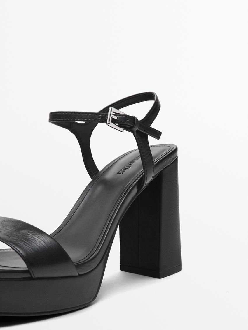 Massimo Dutti Platform Women Sandals Black | US-LS6982743