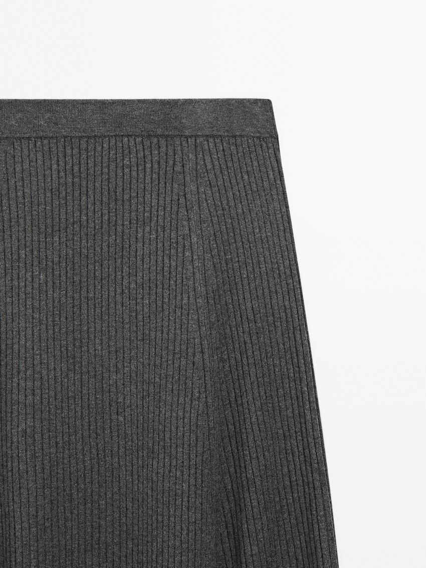 Massimo Dutti Pleated Midi Women Skirts Dark Grey | US-IM0716349