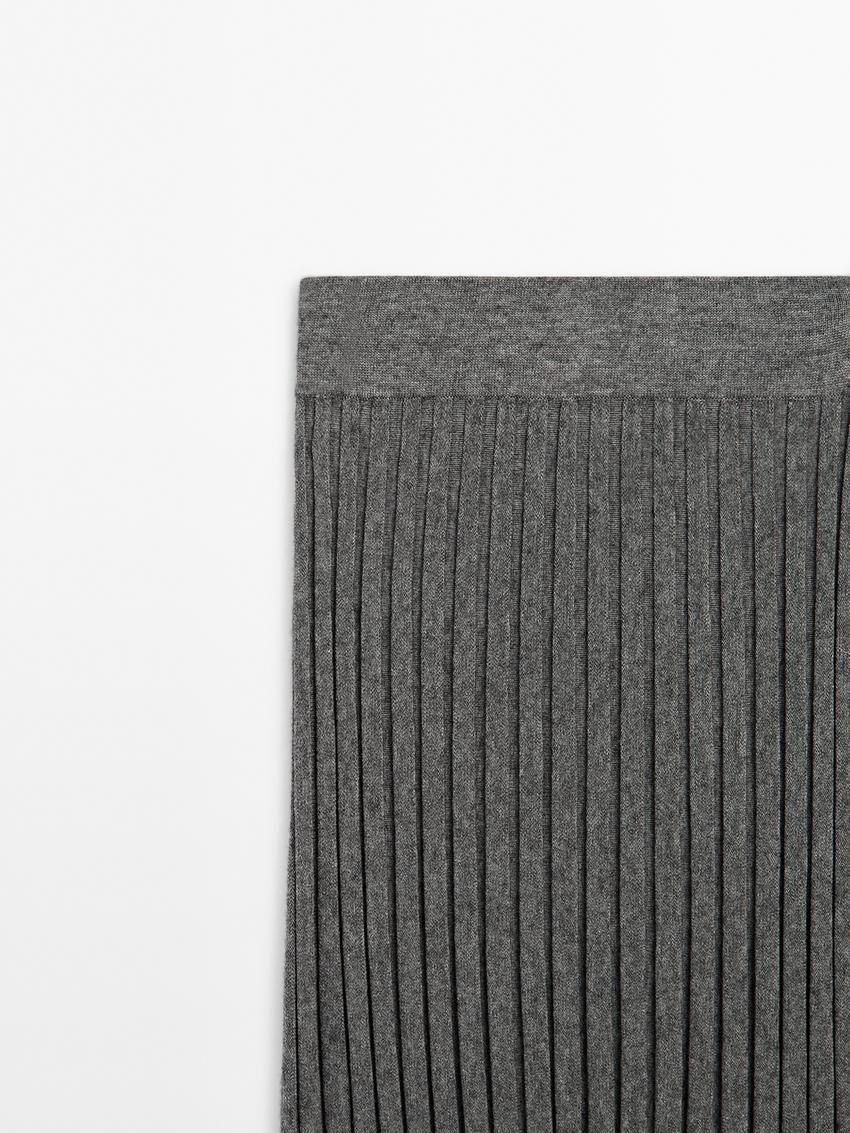 Massimo Dutti Pleated Wool Blend Women Skirts Dark Grey | US-BZ9841637