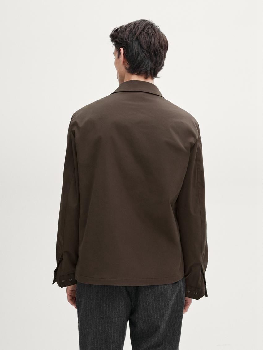 Massimo Dutti Pocket Details Men Jacket Dark Brown | US-BL8072365