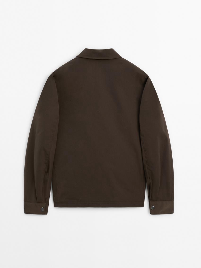 Massimo Dutti Pocket Details Men Jacket Dark Brown | US-BL8072365