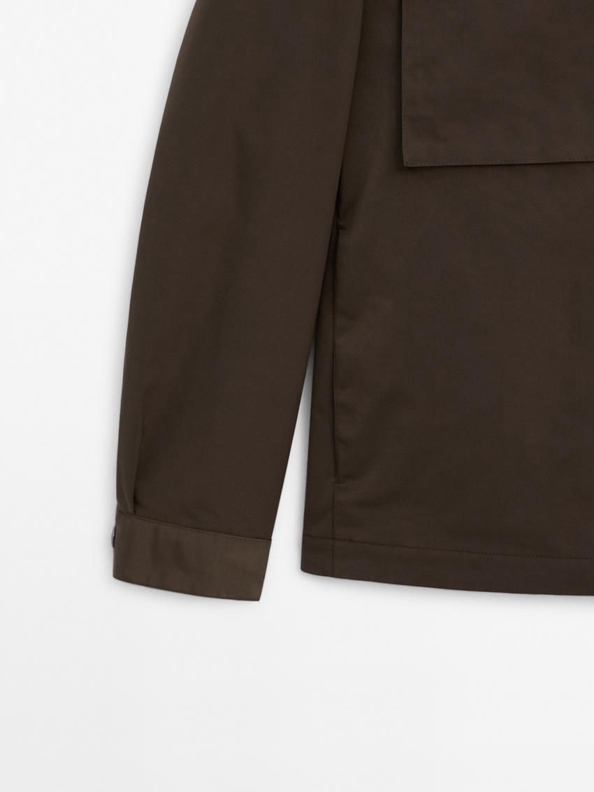 Massimo Dutti Pocket Details Men Jacket Dark Brown | US-BL8072365