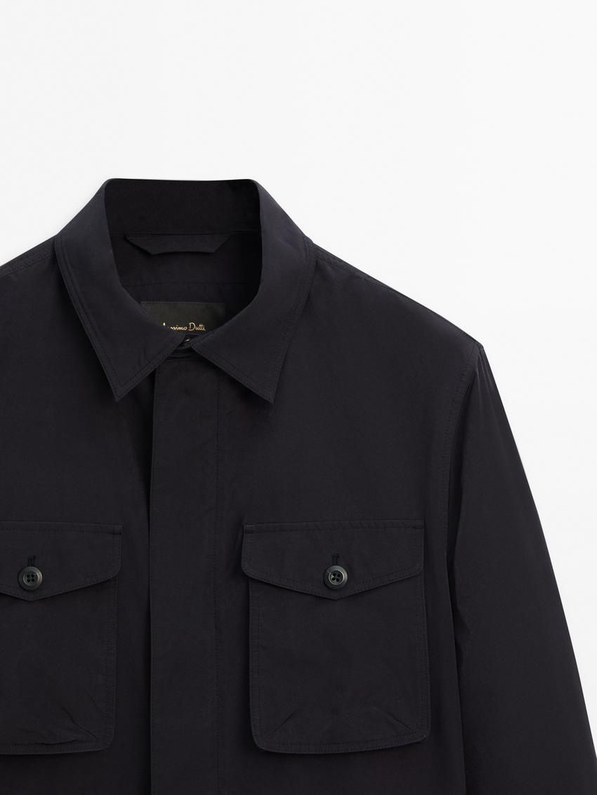 Massimo Dutti Pocket Details Men Jacket Navy | US-OY2189357