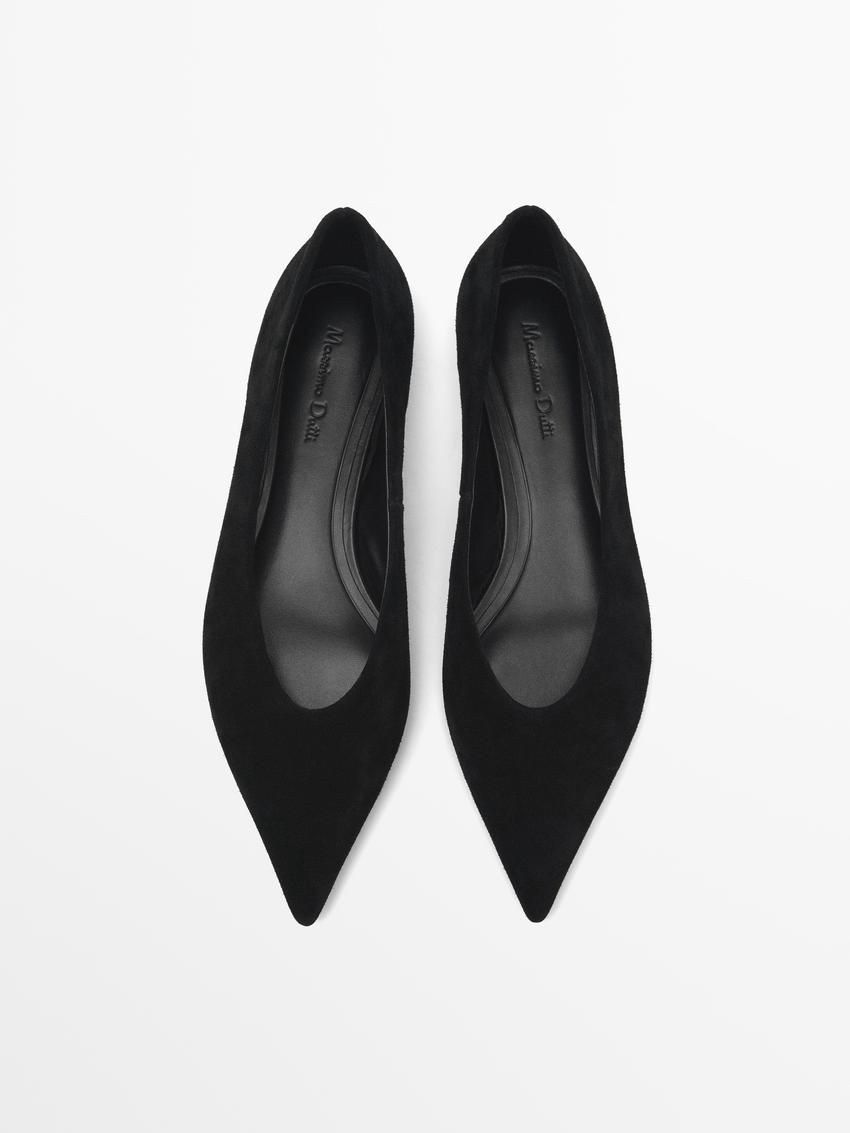 Massimo Dutti Pointed Toe Women Ballet Flats Black | US-WD2601487