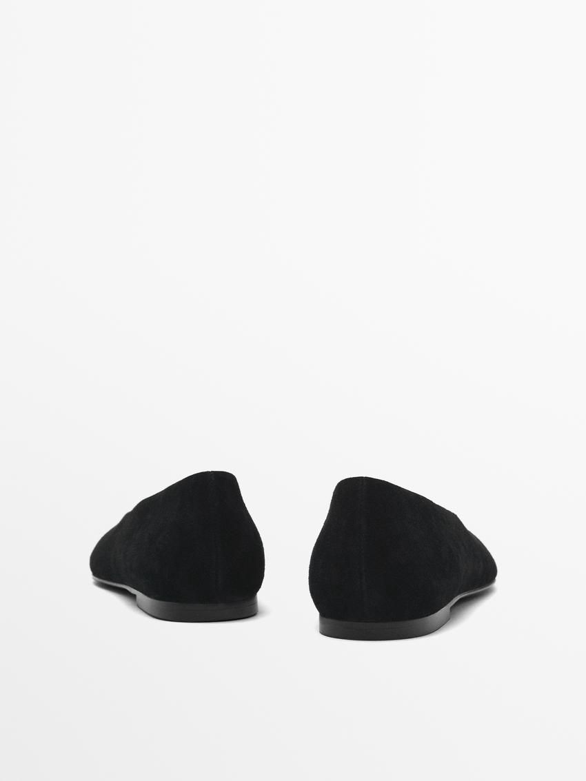 Massimo Dutti Pointed Toe Women Ballet Flats Black | US-WD2601487
