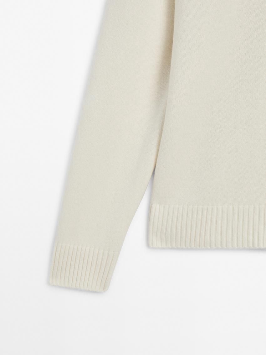Massimo Dutti Polo Knit Wool Men Jumpers Cream | US-WN8320145