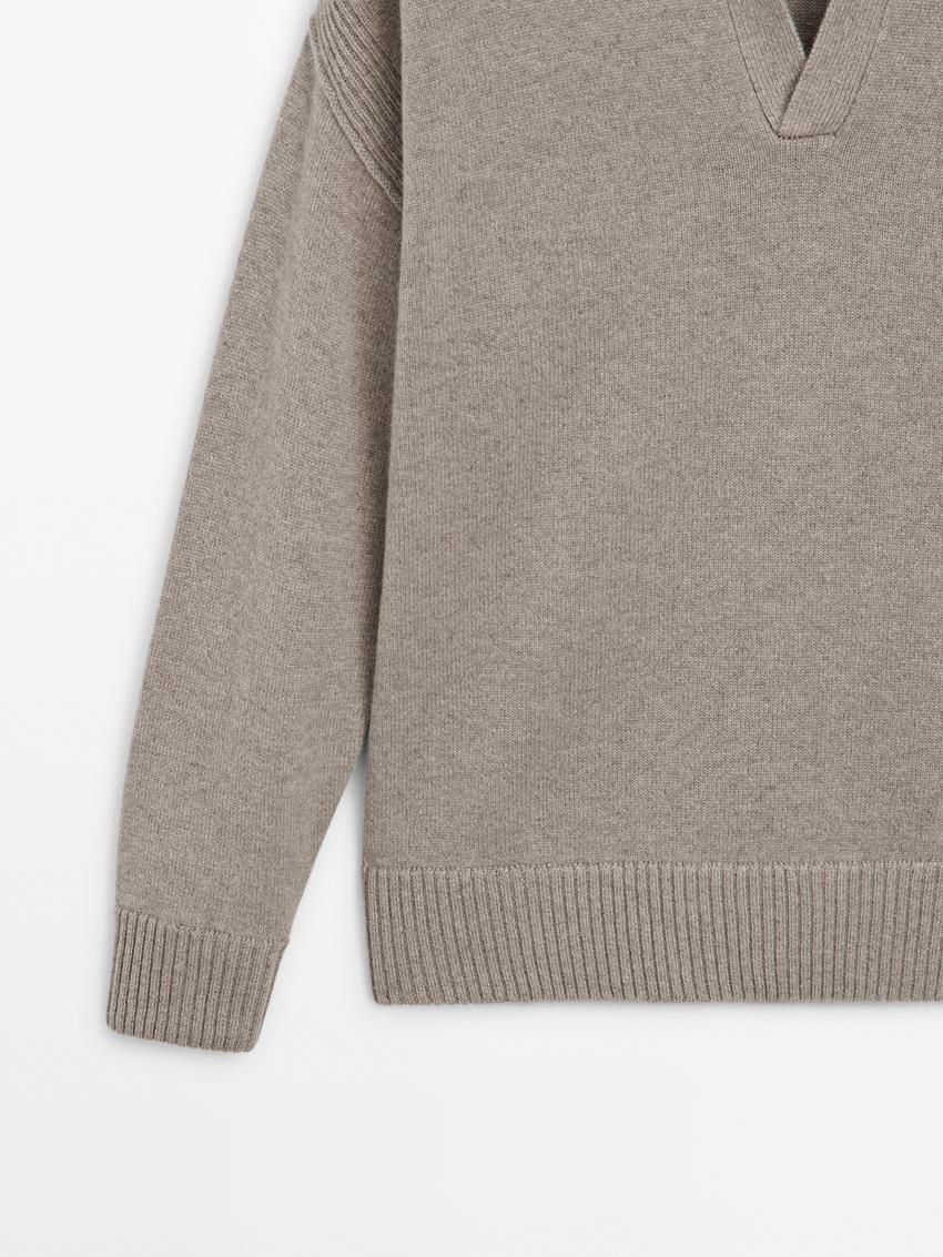 Massimo Dutti Polo Neck Cashmere Men Jumpers Brown Beige | US-PT1524397