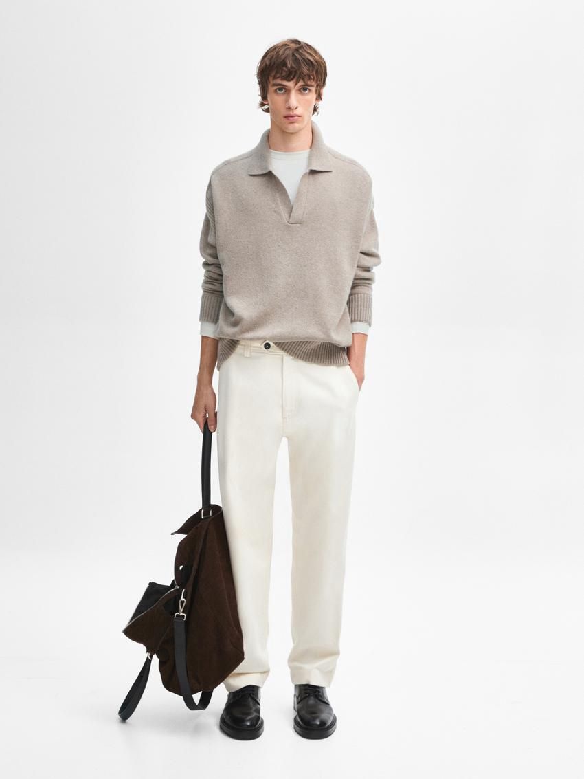 Massimo Dutti Polo Neck Cashmere Men Jumpers Brown Beige | US-PT1524397
