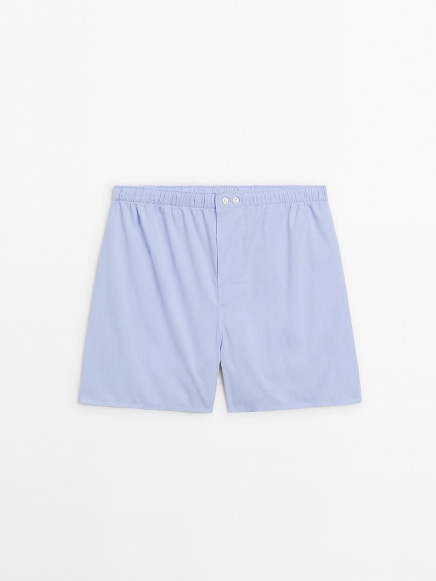 Massimo Dutti Poplin Men Underwear Blue | US-UV1283496