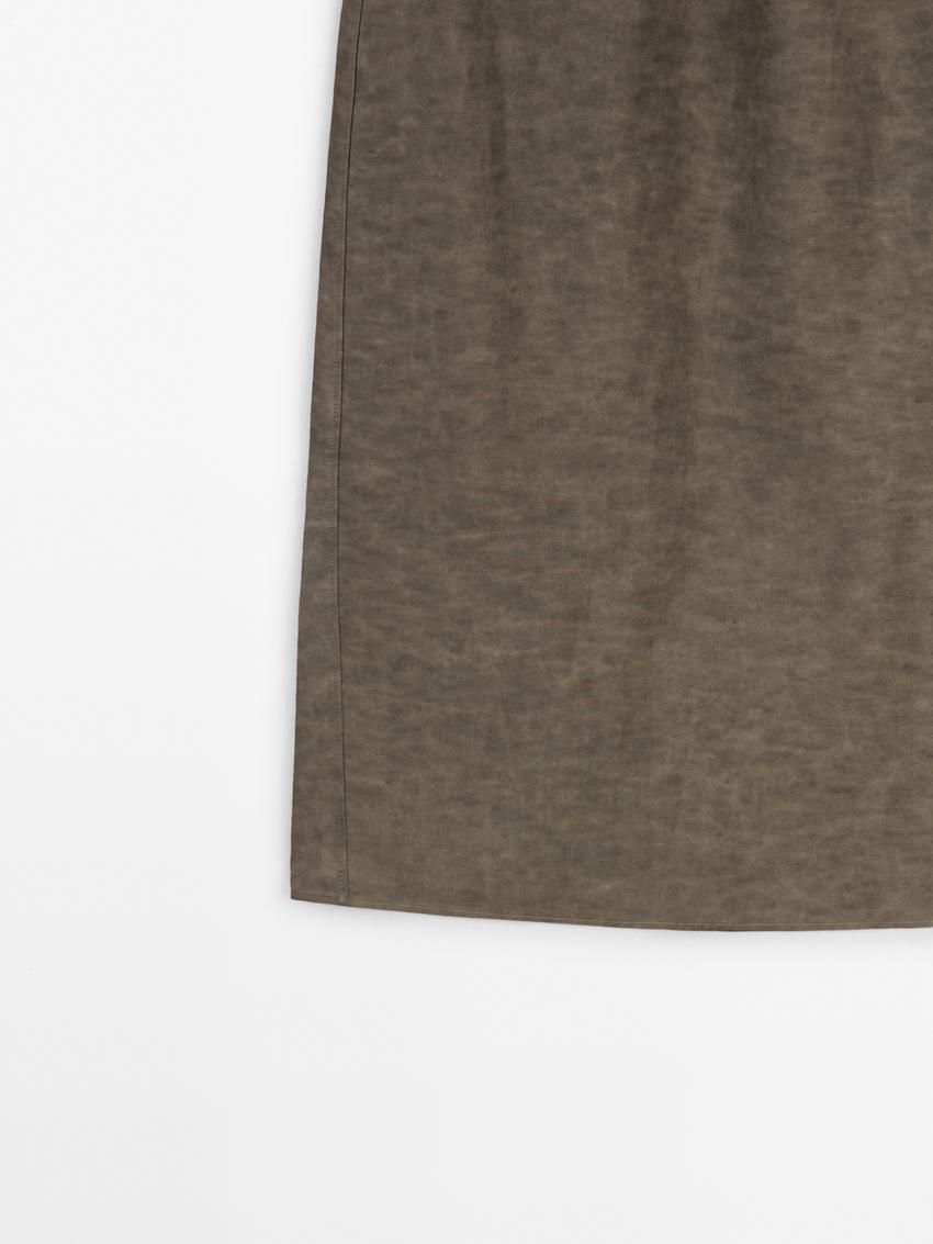 Massimo Dutti Printed Pleated Midi Women Skirts Dark Brown | US-MS6098752