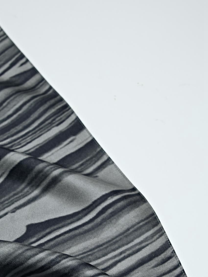 Massimo Dutti Printed Silk Women Scarf Grey | US-ZO9230185