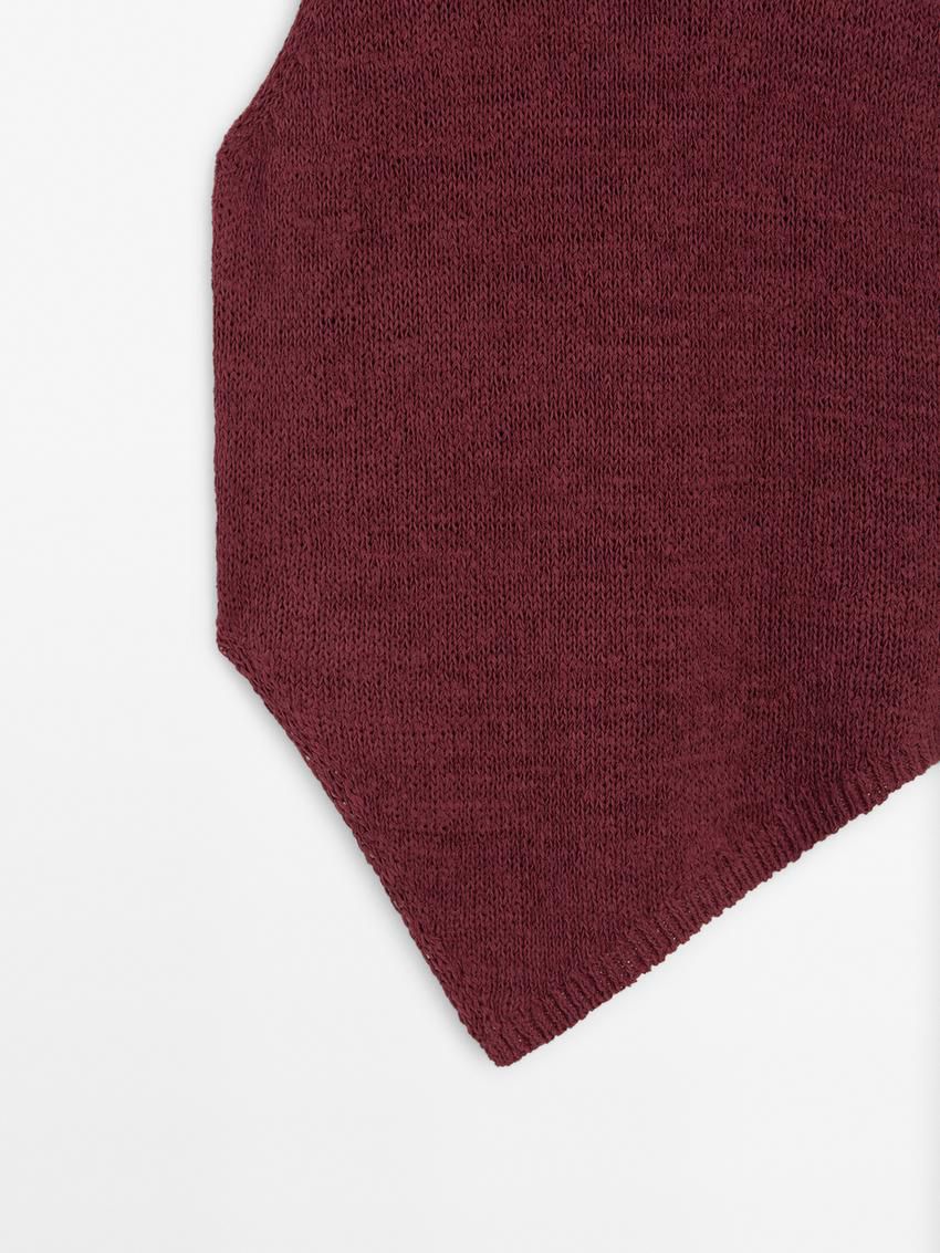 Massimo Dutti Purl Knit With Asymmetric Hem Women Top Fuchsia | US-YV5324987