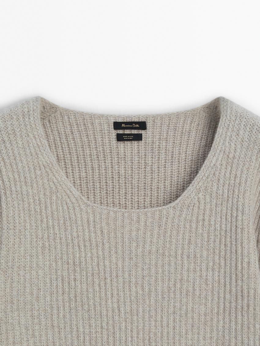 Massimo Dutti Purl Knit Women Sweater Ecru | US-JS8016974