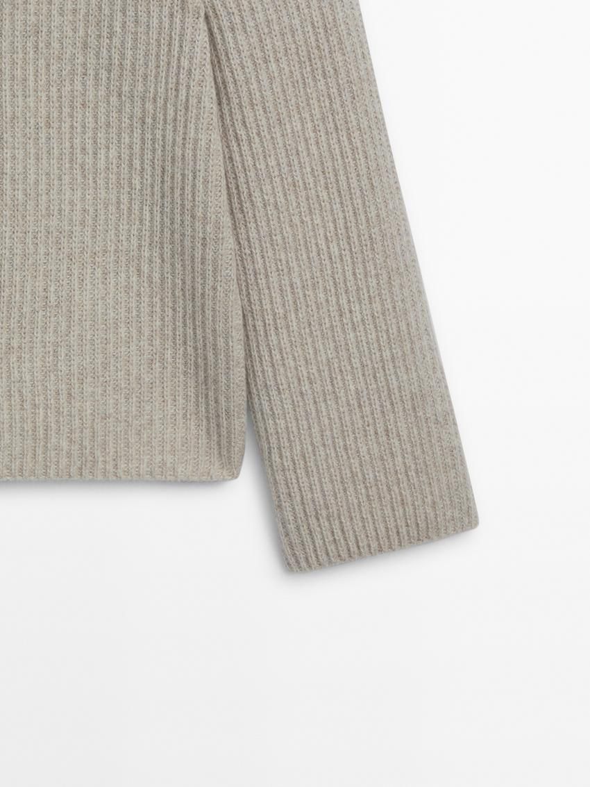 Massimo Dutti Purl Knit Women Sweater Ecru | US-JS8016974