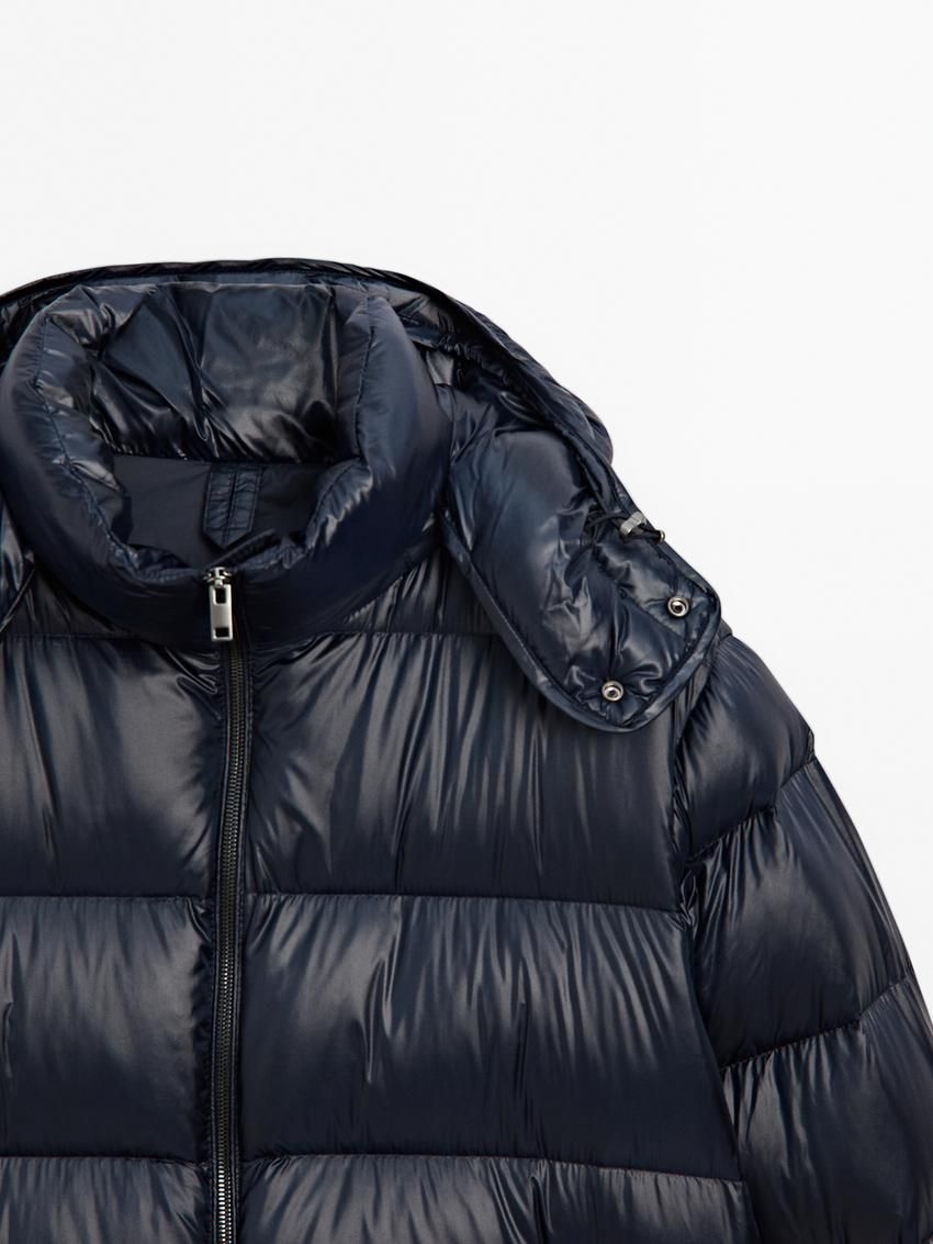 Massimo Dutti Quilted Down Men Puffer Jacket Navy | US-WX7943810