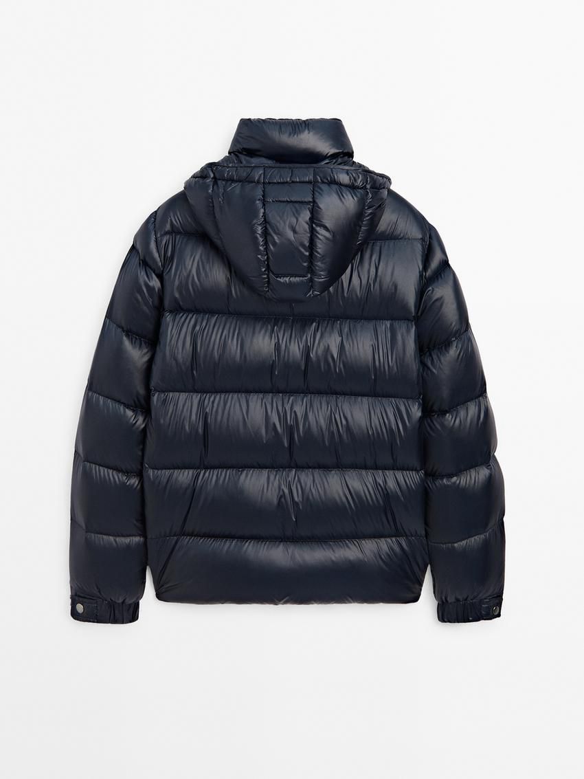 Massimo Dutti Quilted Down Men Puffer Jacket Navy | US-WX7943810