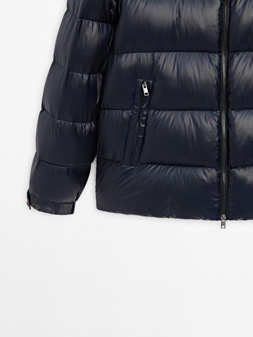 Massimo Dutti Quilted Down Men Puffer Jacket Navy | US-WX7943810