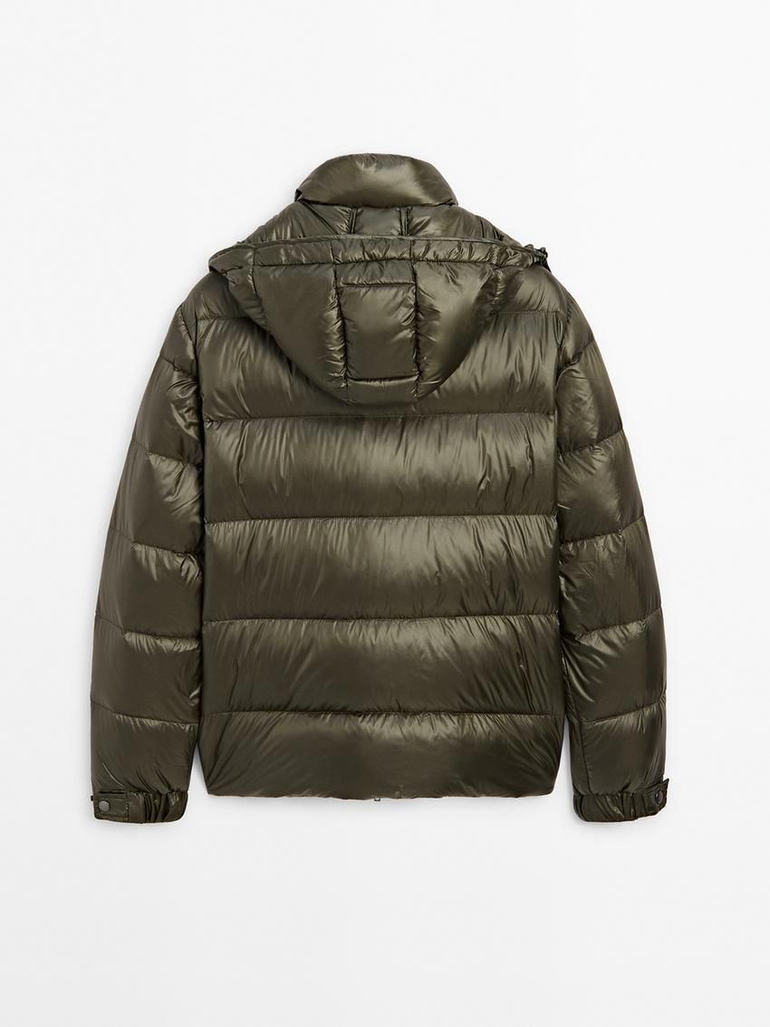 Massimo Dutti Quilted Down Men Puffer Jacket Khaki | US-XG7531248