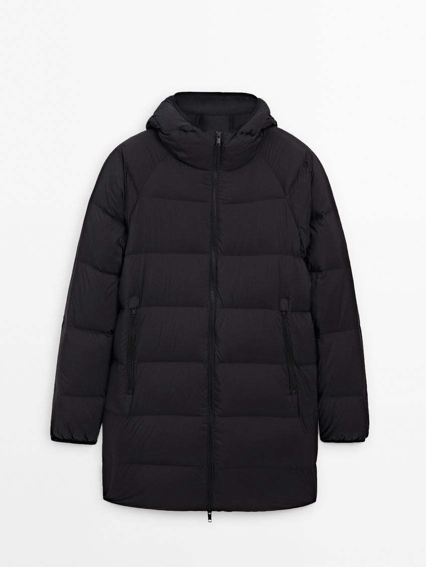 Massimo Dutti Quilted Down Men Puffer Jacket Navy | US-OY4279601