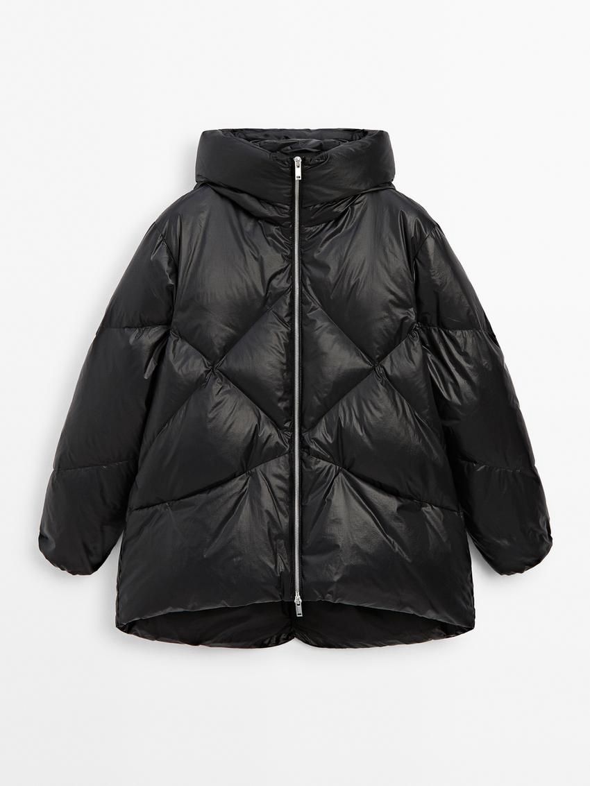 Massimo Dutti Quilted Down Women Puffer Jacket Black | US-HX8597402