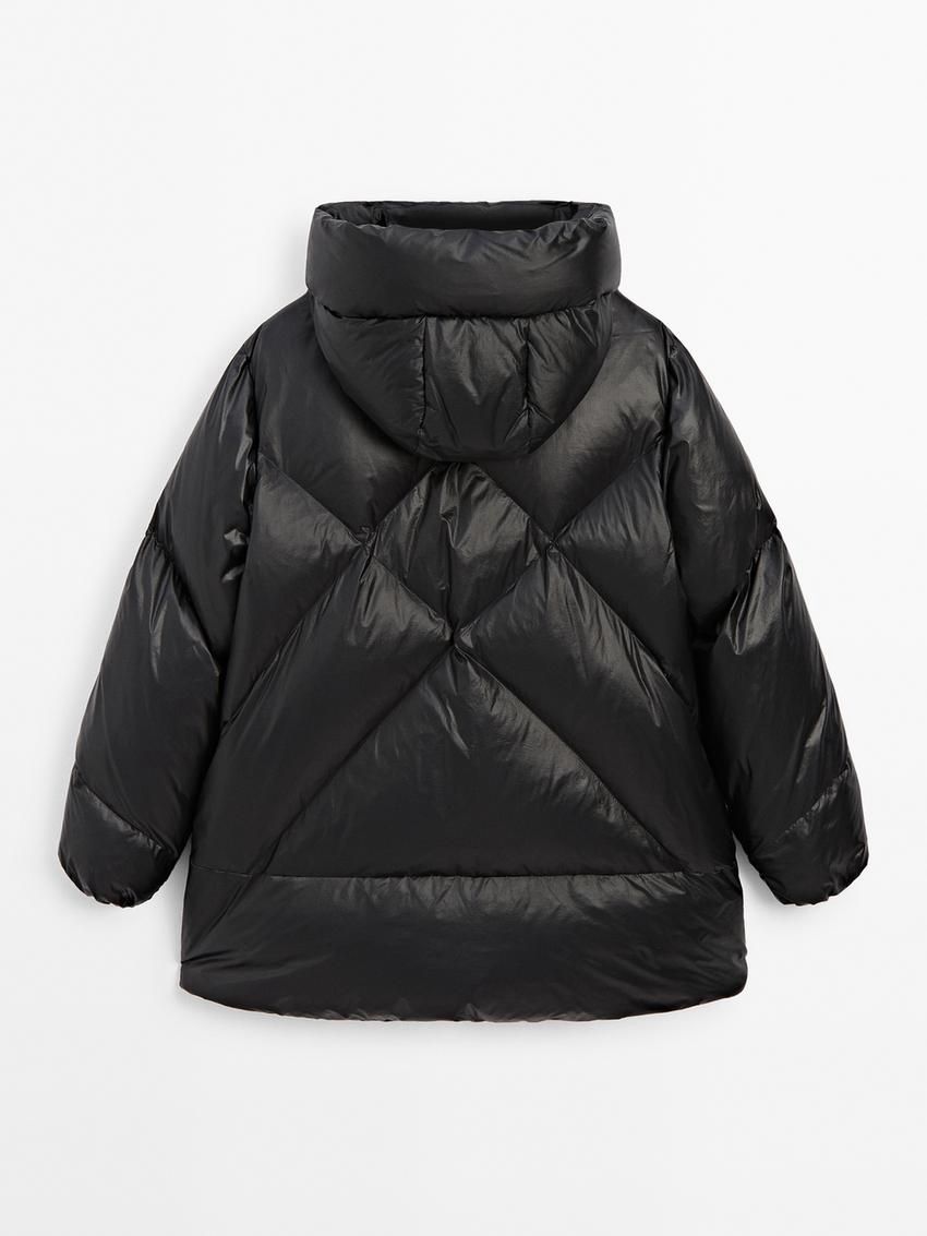 Massimo Dutti Quilted Down Women Puffer Jacket Black | US-HX8597402