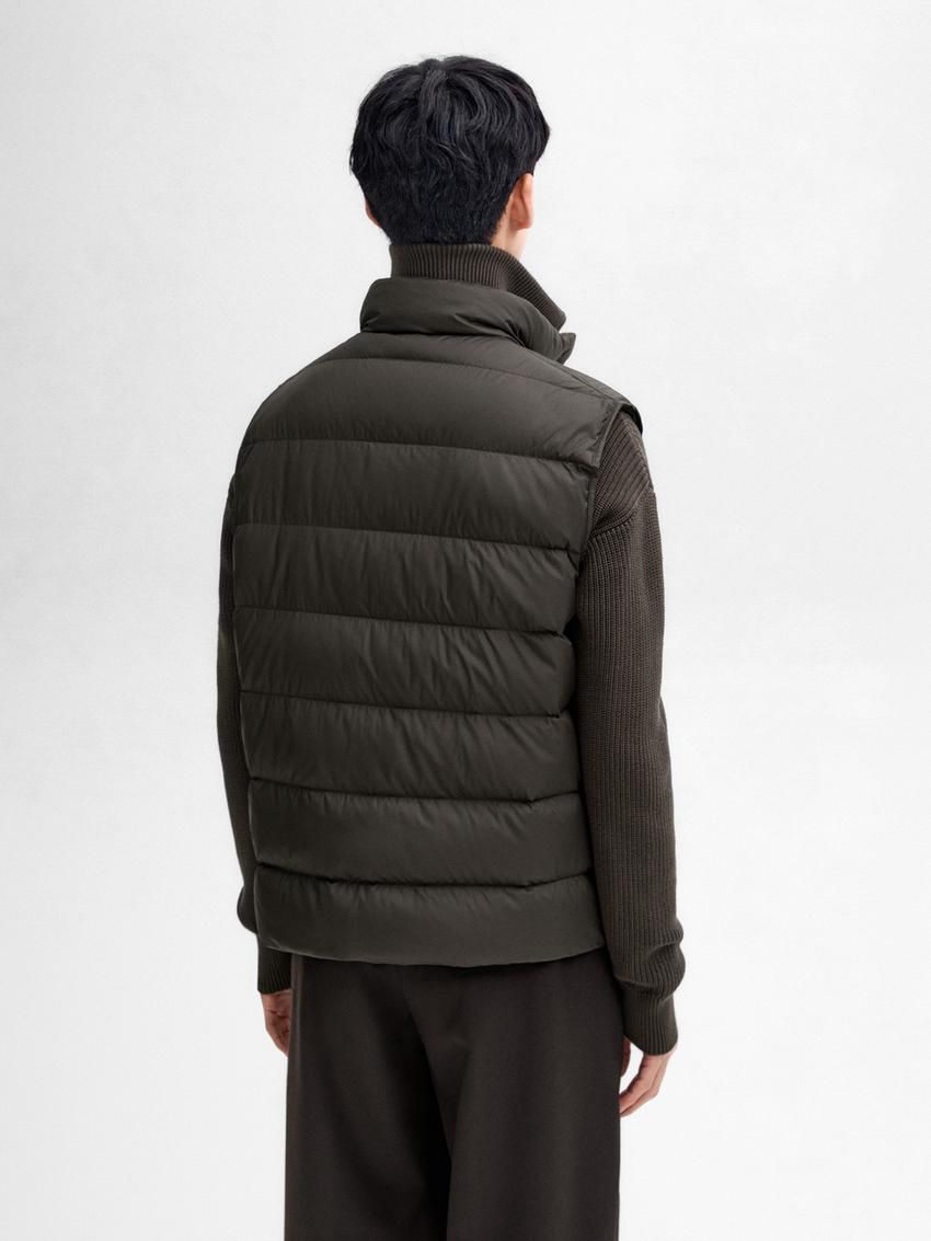 Massimo Dutti Quilted Feather Men Vest Dark Grey | US-CI0475821