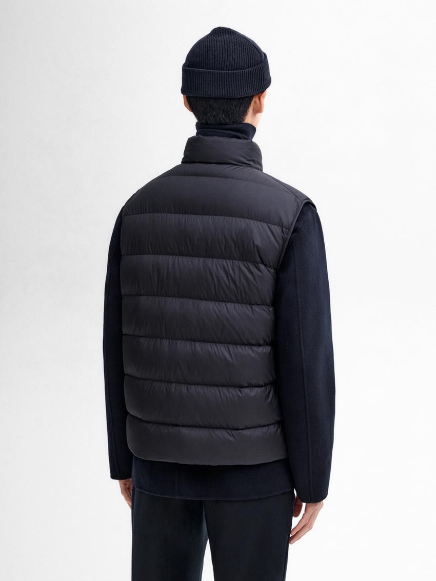 Massimo Dutti Quilted Feather Men Vest Navy | US-EW6418352