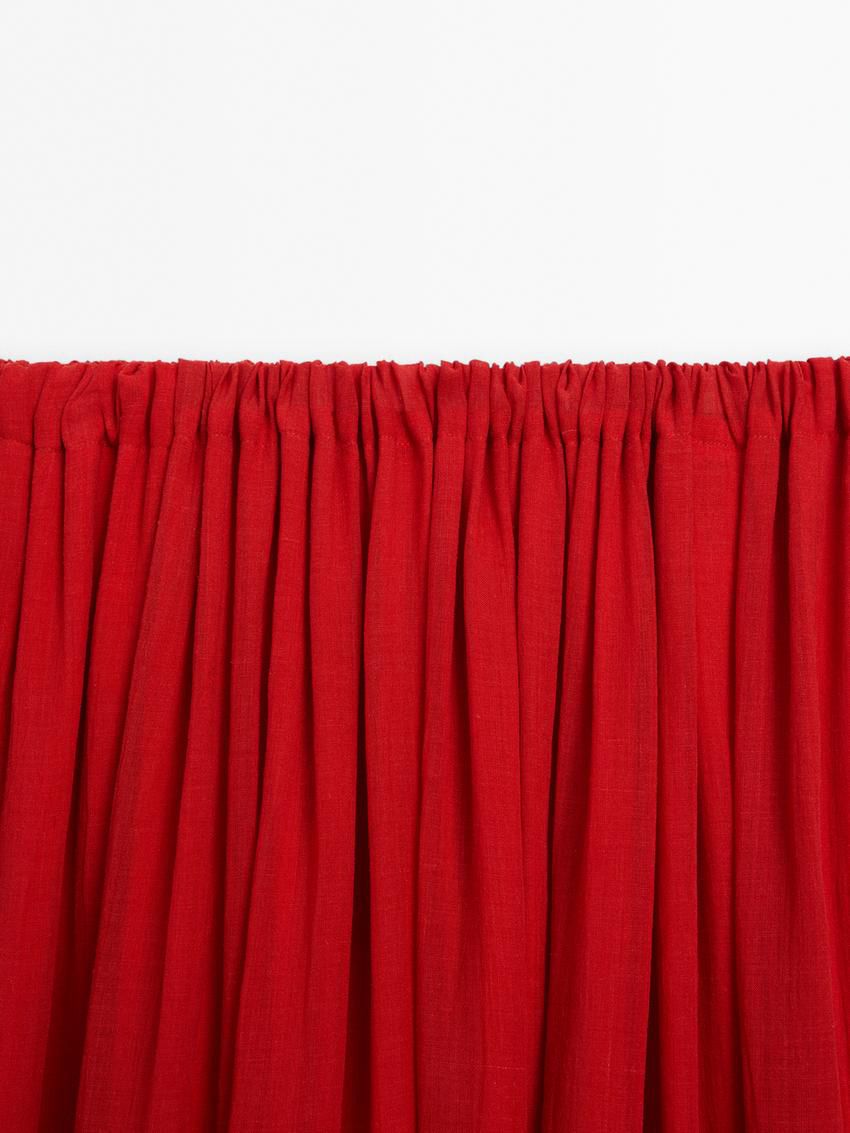 Massimo Dutti Ramie And Lyocell Blend Long Maxi Women Skirts Red | US-OC3157240